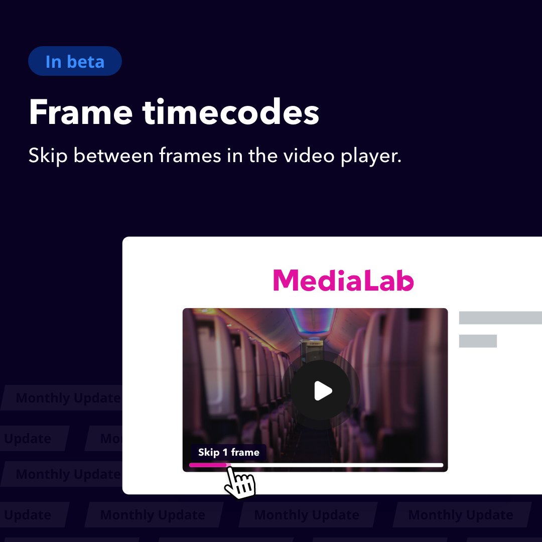 Medialabnl's tweet photo. Feature update! 📣

On Singles’ Day, we’re excited to present to you not one single, but 4️⃣ new MediaLab features:

✨ Frame skipping
✨ Auto complete search
✨ Edit share links
✨ Link: Secure your links with a password

Read all about MediaLab’s full features on our website! https://t.co/QINjt87zta