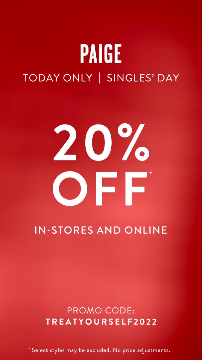 20% OFF in store and online today // SINGLES DAY // #LiveInIt
