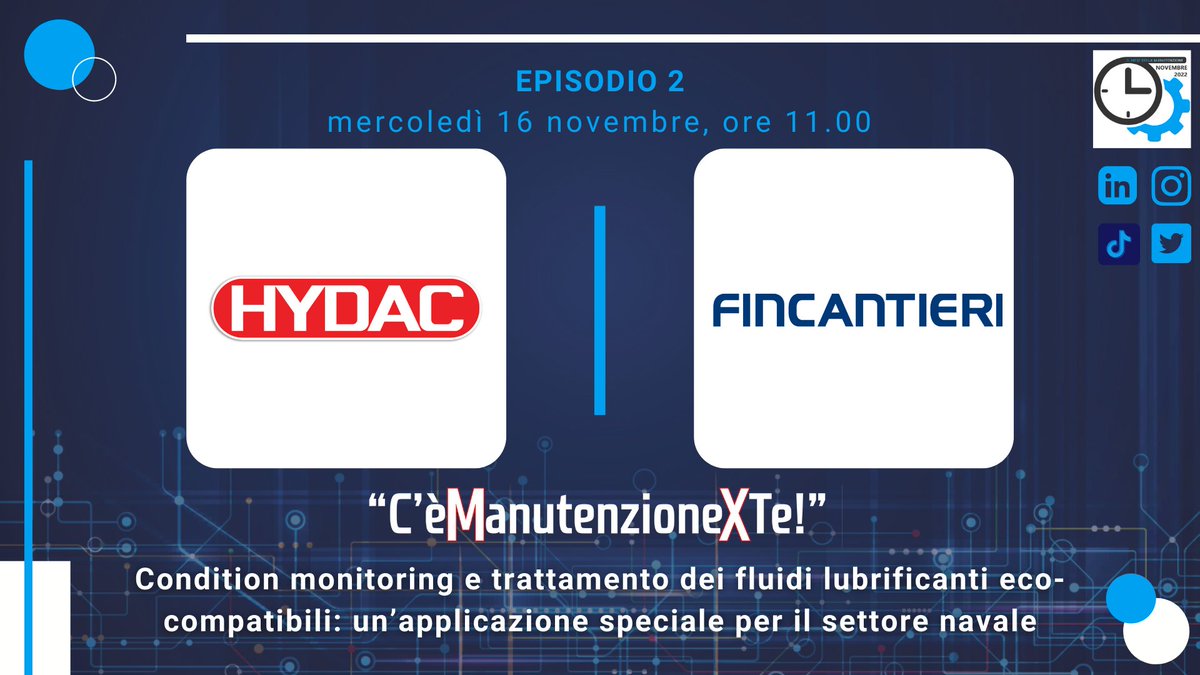 mesemanut's tweet photo. Ci siamo! Lunedì inizierà la 3a stagione di 𝗖'𝗲𝗠𝗮𝗻𝘂𝘁𝗲𝗻𝘇𝗶𝗼𝗻𝗲𝘅𝗧𝗲! L'unico talk show della manutenzione in Italia​💫 Iscriviti gratuitamente qui https://t.co/maZAAZ6hx1 per vedere i nuovi episodi che andranno in onda dal 15 al 17 novembre! 

#CèManutenzioneXTe https://t.co/iHDgRMgVHj