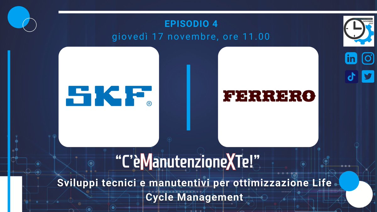 mesemanut's tweet photo. Ci siamo! Lunedì inizierà la 3a stagione di 𝗖'𝗲𝗠𝗮𝗻𝘂𝘁𝗲𝗻𝘇𝗶𝗼𝗻𝗲𝘅𝗧𝗲! L'unico talk show della manutenzione in Italia​💫 Iscriviti gratuitamente qui https://t.co/maZAAZ6hx1 per vedere i nuovi episodi che andranno in onda dal 15 al 17 novembre! 

#CèManutenzioneXTe https://t.co/iHDgRMgVHj