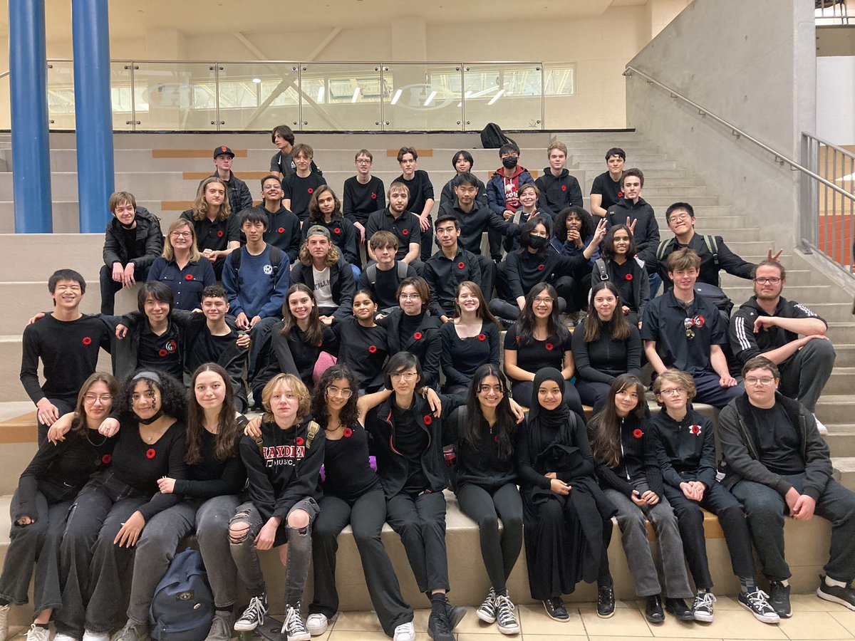 LeahJagger68's tweet photo. Remembrance Day 2022. So proud of @HaydenHuskies Music for participating in our four assemblies! #musicmatters https://t.co/GLHXTAD85v