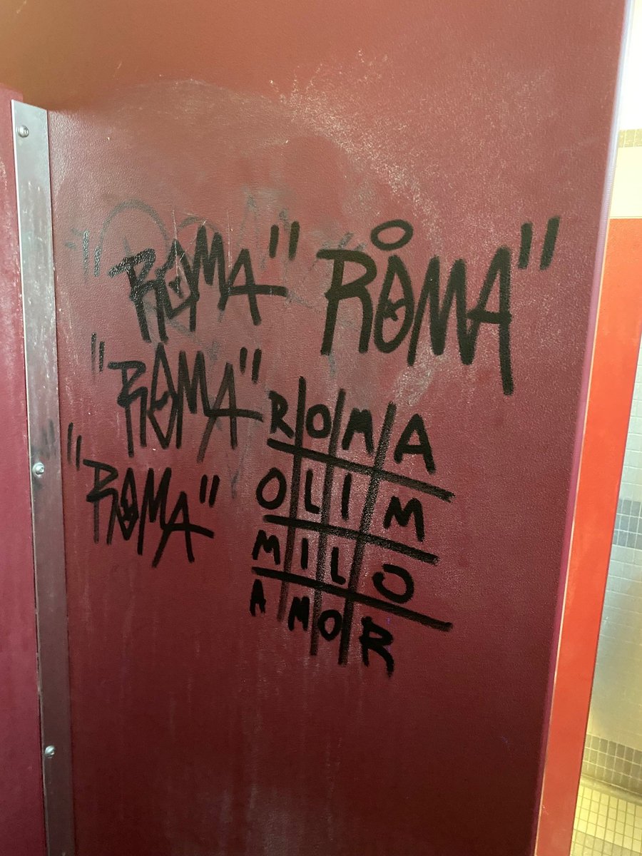 My school admin alerted us this morning to an increase in graffiti in the school.  Sodales, I spit out my coffee in the middle of the faculty meeting when they showed us a picture of the graffiti. #classics #Latin #classicstwitter #graffiti #languageteacher #Latinteacher #Roma