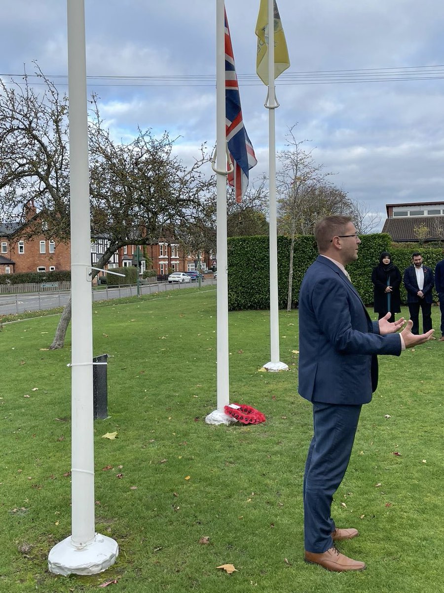 ArdenAcademy's tweet photo. We recognised Remembrance Day with a poignant ceremony led by our Senior Pupils with contributions from across our student body and a moving performance of the Last Post by Mrs Butler. Students have also been working hard on our beautiful Poppy display #ArdenValues https://t.co/CeJzRerPiK