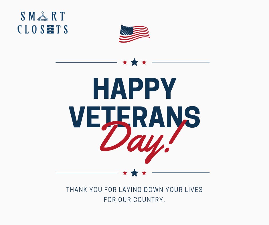 Custom_Closets's tweet photo. Thank you for all your sacrifices today we honor you! 
Happy Veterans Day! https://t.co/eWTCIGIn46