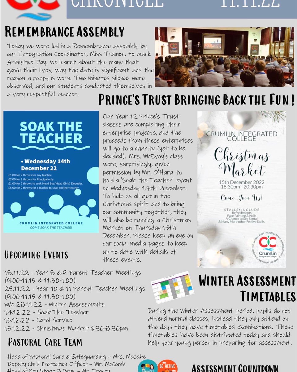 CrumlinIC's tweet photo. Check out this week’s CIC Chronicle! https://t.co/Ic3iJ9qZLB