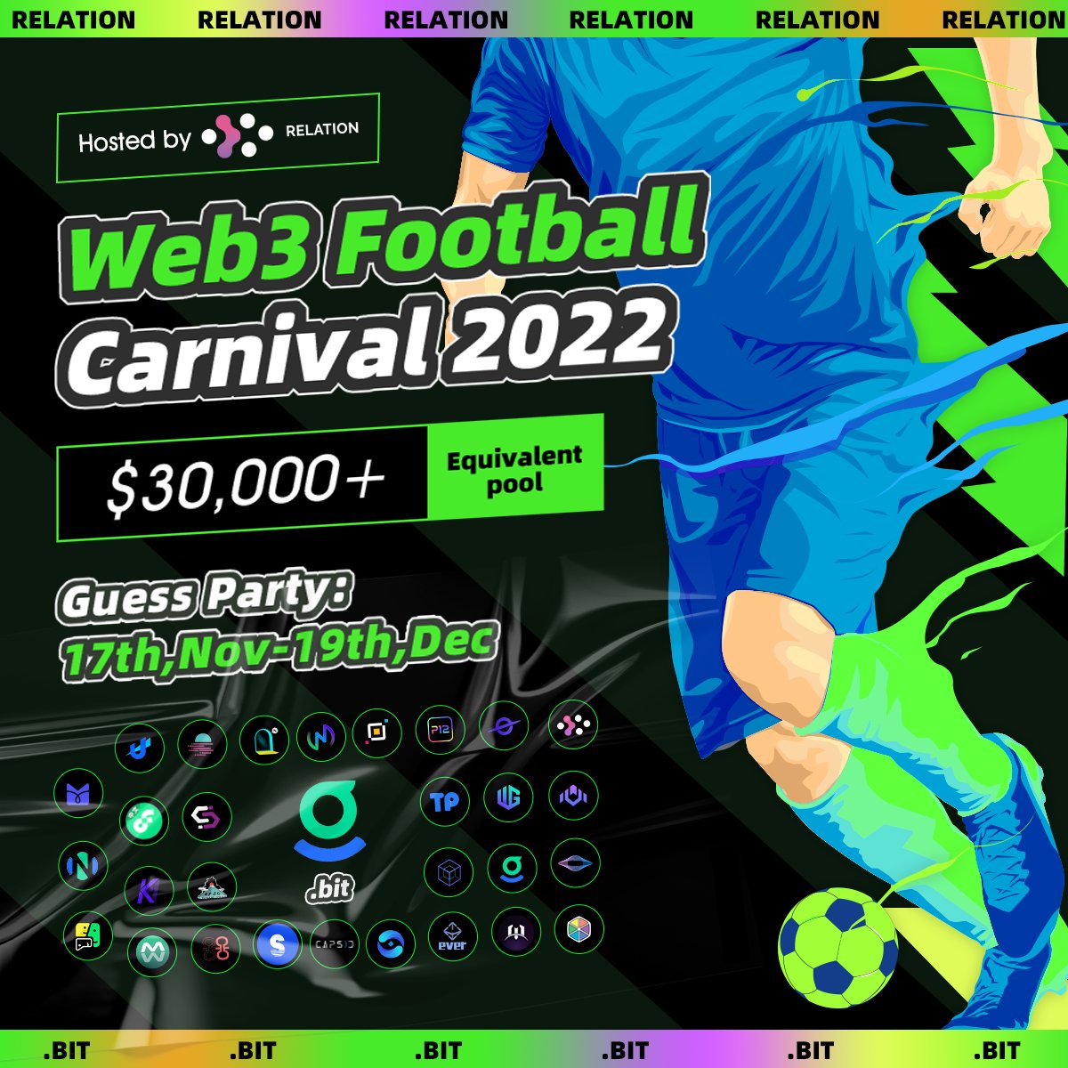 DIDbased's tweet image. ⚽️#Web3 Football Carnival 2022 is coming!

🏆28+ Top Web3 brands offering an Equivalent Pool up to💲30,000
🎁#NFT #Giveaway #SemanticSBT &amp;amp; #SubDID release keep coming.

An unprecedented #FOOTBALL GUESS PARTY💥
🥁Launch on 17th Nov
☑️Follow @dotbitHQ &amp;amp; @relationlabs to catch up!