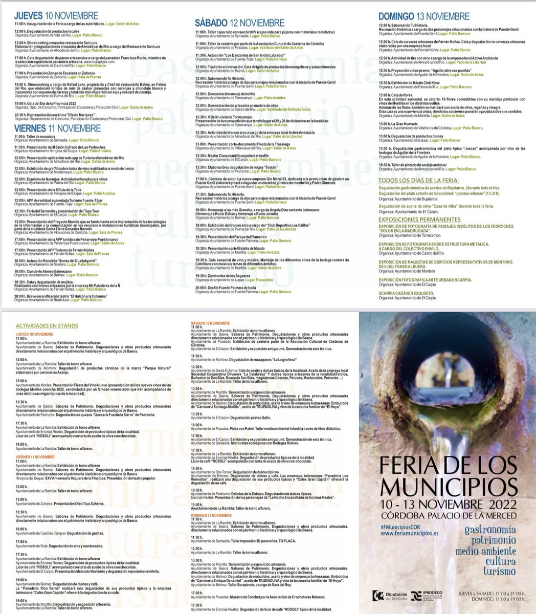 La Feria de los Municipios ha comenzado, estará abierta hasta el domingo día 13.
#ayuntamiento 
#ayuntamientos 
#diputacióndecórdoba 
#diputación 
#provinciacordoba 
#cordoba 
#turismo 
#gastronomia 
#patrimonio 
#cultura 
#medioambiente