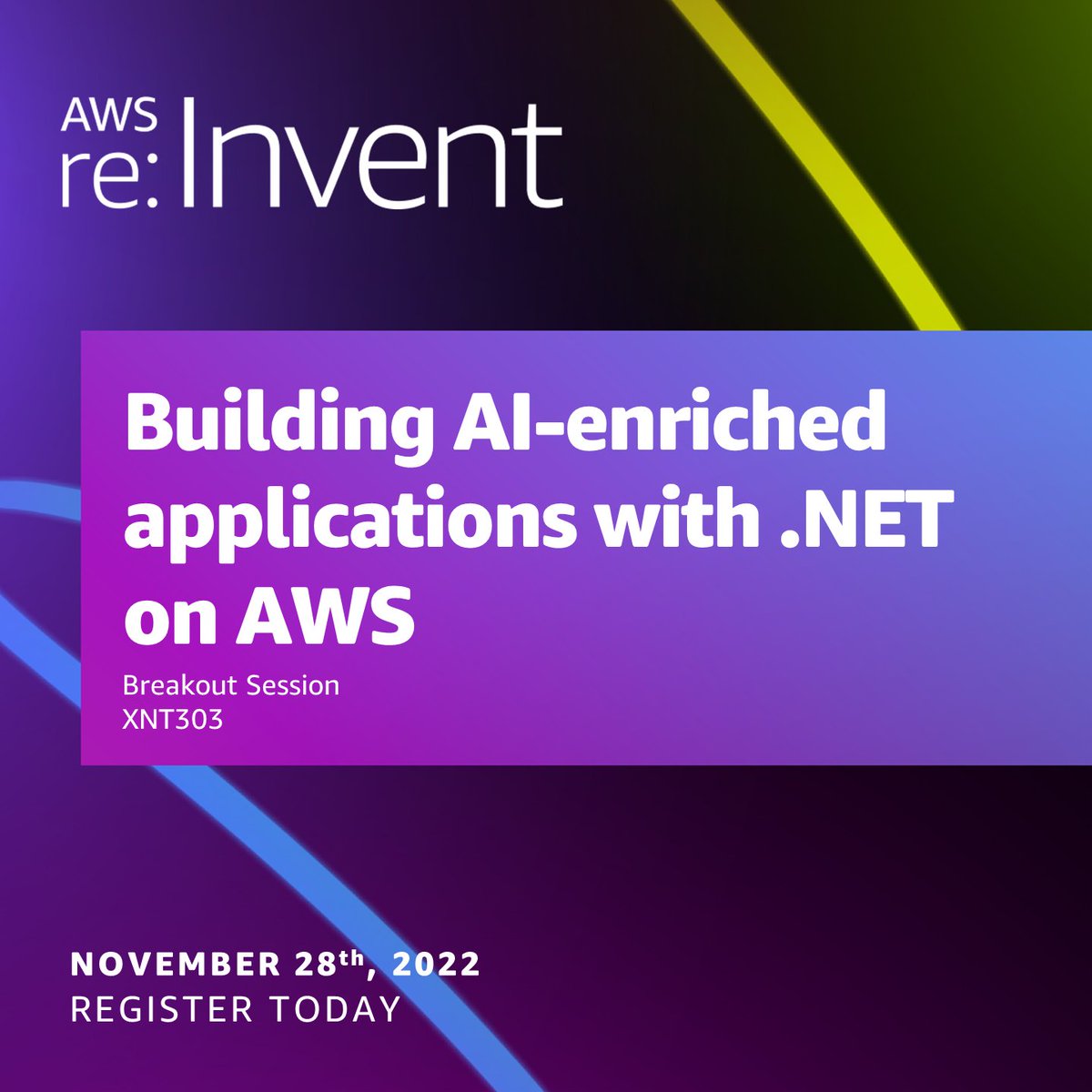 Wanting to level up your existing .NET applications? 🚀

Look no further than this #reInvent session with Prasad Rao and Alexander Dragunov, where you'll learn how to enrich your existing .NET applications with AI capabilities using #AWS SDK for .NET.  👉  go.aws/3DWXd3A