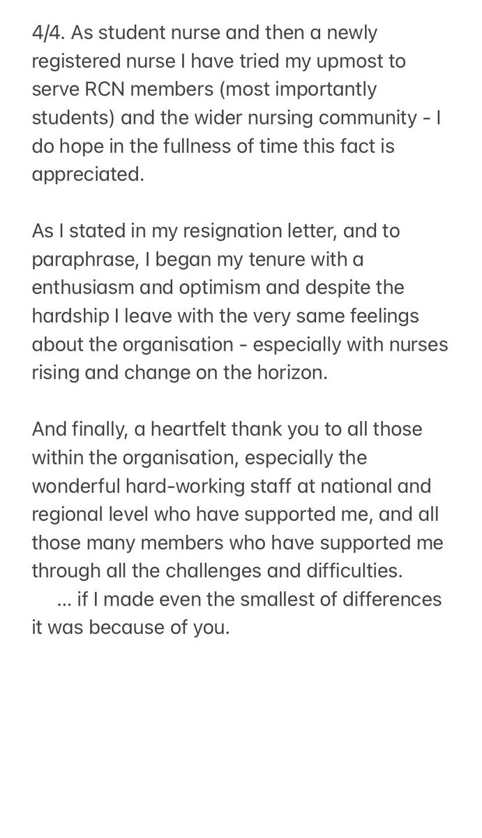 My statement on resigning from <a href="/theRCN/">The RCN</a> Council. 👇 

I’m not implicated; or faced any sort of investigation or sanction; or associated with any other recent resignation or suspensions. 

It’s the right thing to do though.

Please read.