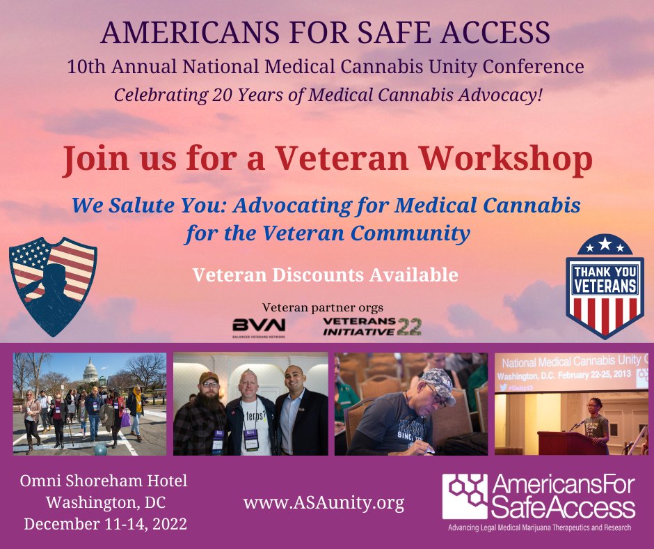 SafeAccess's tweet photo. We solute our vets today and everyday as we strive to bring safe access to every single person who needs it, including our most important community, our #Veterans. Please join us for a very important discussion on #Veteran issues and #MedicalCannabis. https://t.co/W3ouOTmoam https://t.co/EeKOAlVkMc