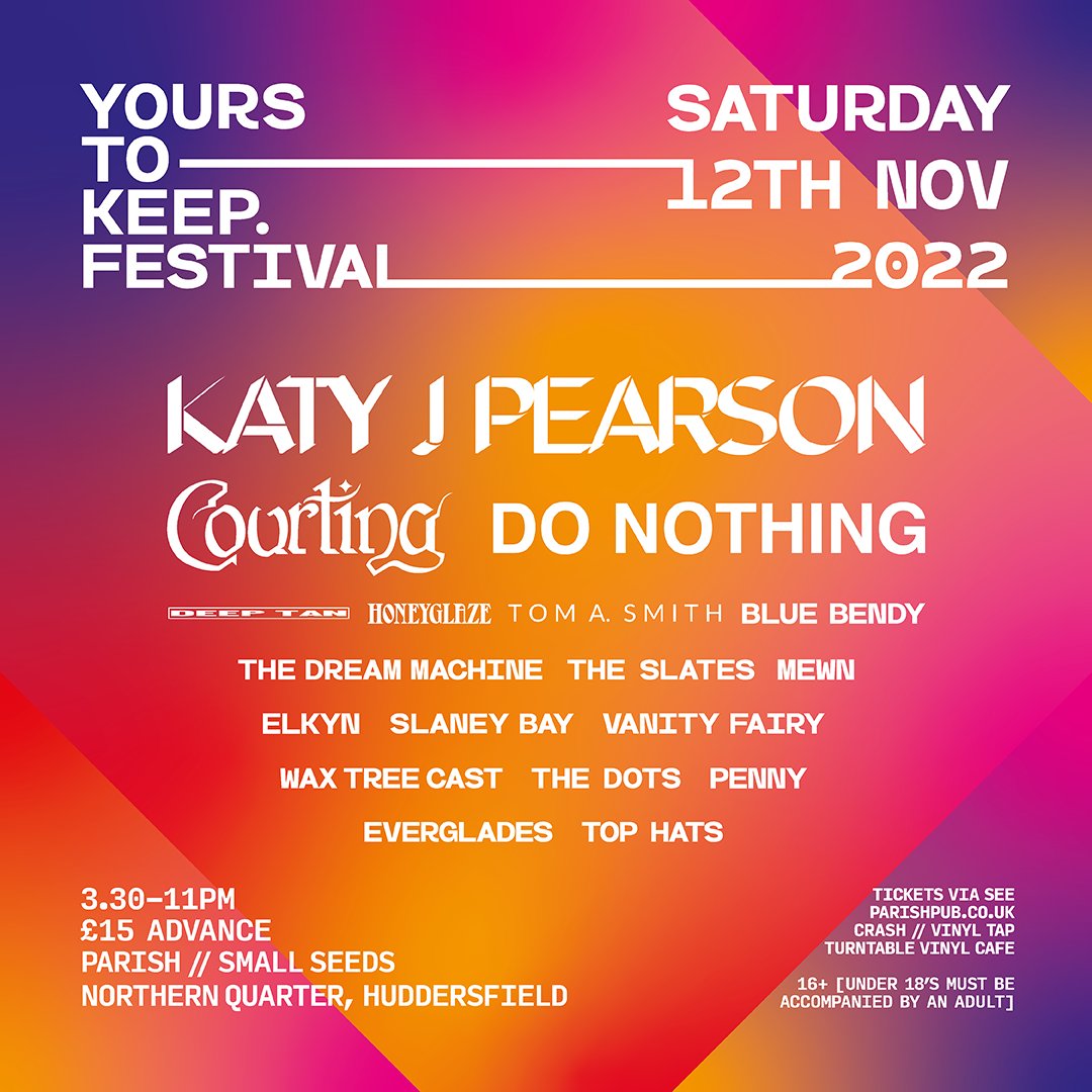 Parish (@parishhudd) on Twitter photo TOMORROW!
Reminder that <a href="/Yourstokeep2/">Yours To Keep Festival</a> is nearly upon us! WRISTBANDS FOR THE FESTIVAL MUST BE COLLECTED FROM PARISH (ONLY!) & Tickets can be purchased on the door from 3.30pm at PARISH (only!)
Last advance tickets - parishpub.co.uk/gigs/296 🚨 TOMORROW!
Reminder that <a href="/Yourstokeep2/">Yours To Keep Festival</a> is nearly upon us! WRISTBANDS FOR THE FESTIVAL MUST BE COLLECTED FROM PARISH (ONLY!) & Tickets can be purchased on the door from 3.30pm at PARISH (only!)
Last advance tickets - parishpub.co.uk/gigs/296 🚨