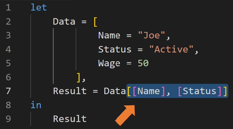 bgribaudo's tweet photo. #PowerQuery #MLanguage Quiz:

What does the [[...], [...]] syntax below do? 
What is it called?

Bonus Tip: [[...], [...]] works on tables, too!

https://t.co/rgnhODZL6K https://t.co/Dr8HV1bDkE