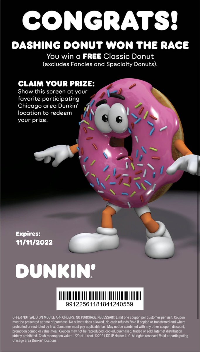 natea8's tweet photo. Hey if anyone in Illinois wants a free donut feel free to use this, it expires today and I won’t be using it, enjoy! Whoever gets to it first, but my engagement is usually pretty low so it could be YOU https://t.co/UpBxCWtrm4