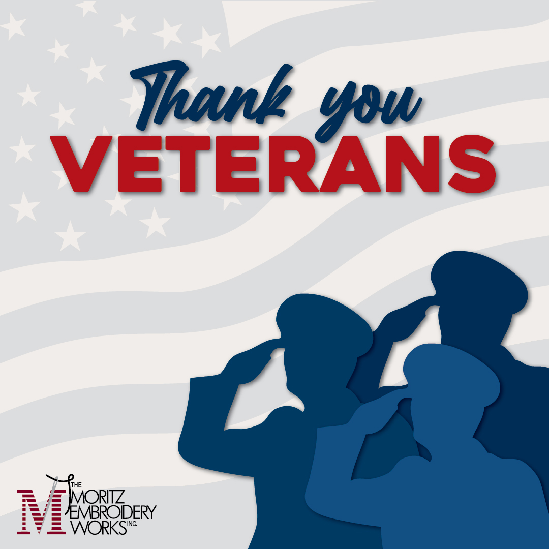 The Moritz Embroidery Works supports our veterans all across the country and our troops all around the world. We salute those fulfilling their duty to country and thank all of our service members and veterans for their dedication and service. #VeteransDay 🇺🇸