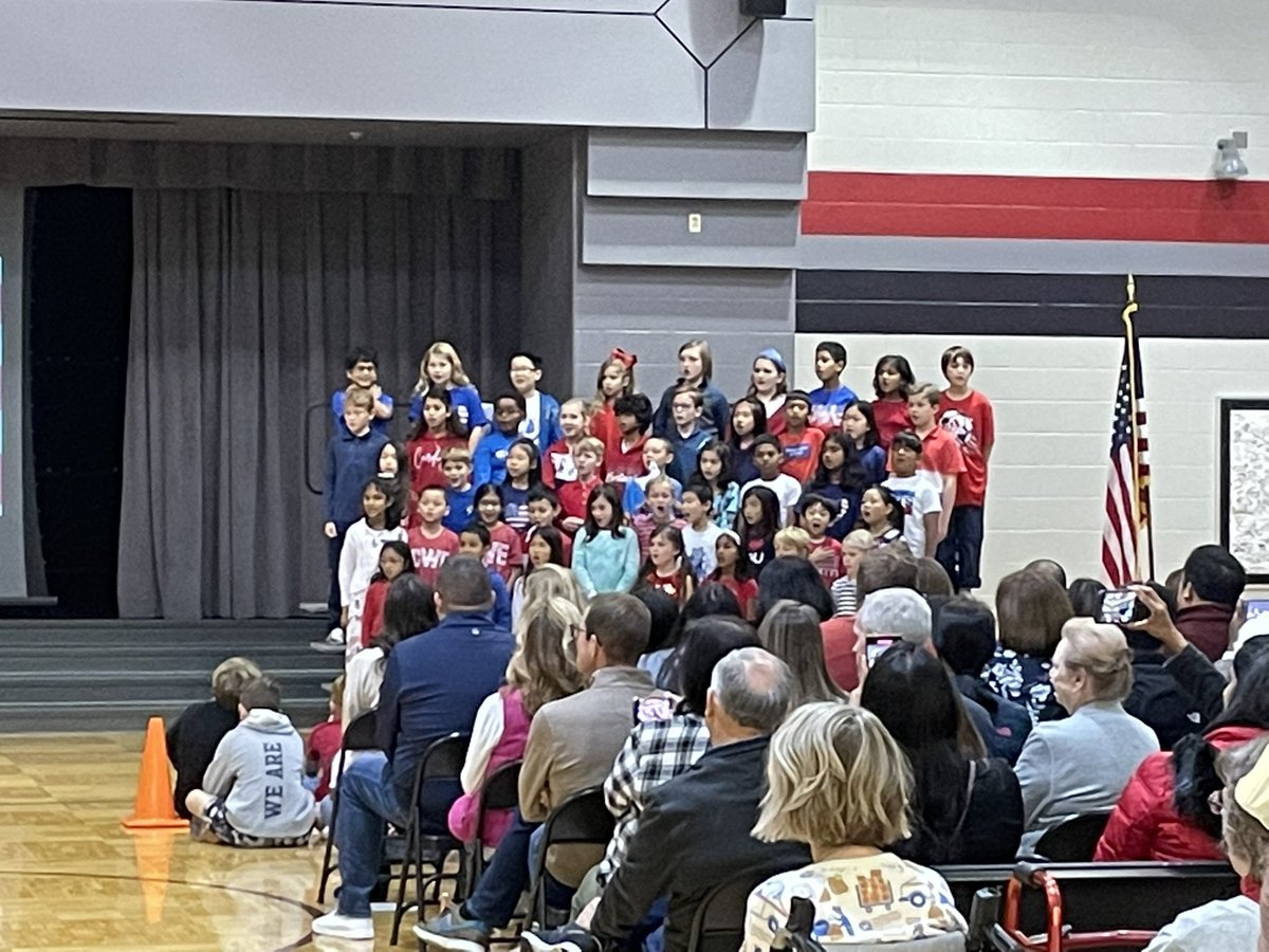 An amazing 3rd grade Veteran’s Day program at CWE today!  We loved getting a picture of all our CWE family veterans who were in attendance.  @college_wood <a href="/myccs/">myccs</a> <a href="/CWEPTO/">College Wood PTO</a>