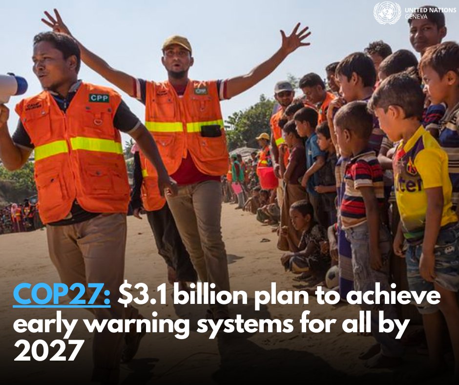 With climate-related disasters displacing more people than conflict, UN 🇺🇳 Chief <a href="/antonioguterres/">António Guterres</a> unveiled the details of his plan to ensure everyone on the planet 🌍 is protected by early warning systems within the next 5 years. 

📖 Read more: is.gd/3SD5H9