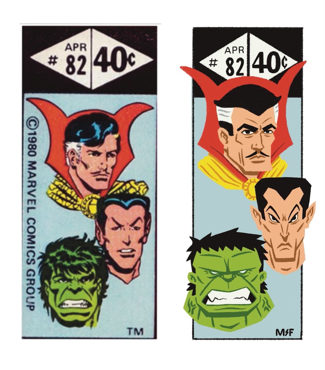 mortalforms's tweet photo. @PaybackPenguin and I started geeking out over the Marvel Corner Boxes... Here is my attempt at the CORNER BOX CHALLENGE.
#marvel #cornerboxchallenge #namor #drstrange #doctorstrange #hulk
Btw... not sure why I rarely post my own art here. https://t.co/cbNu3deVz6