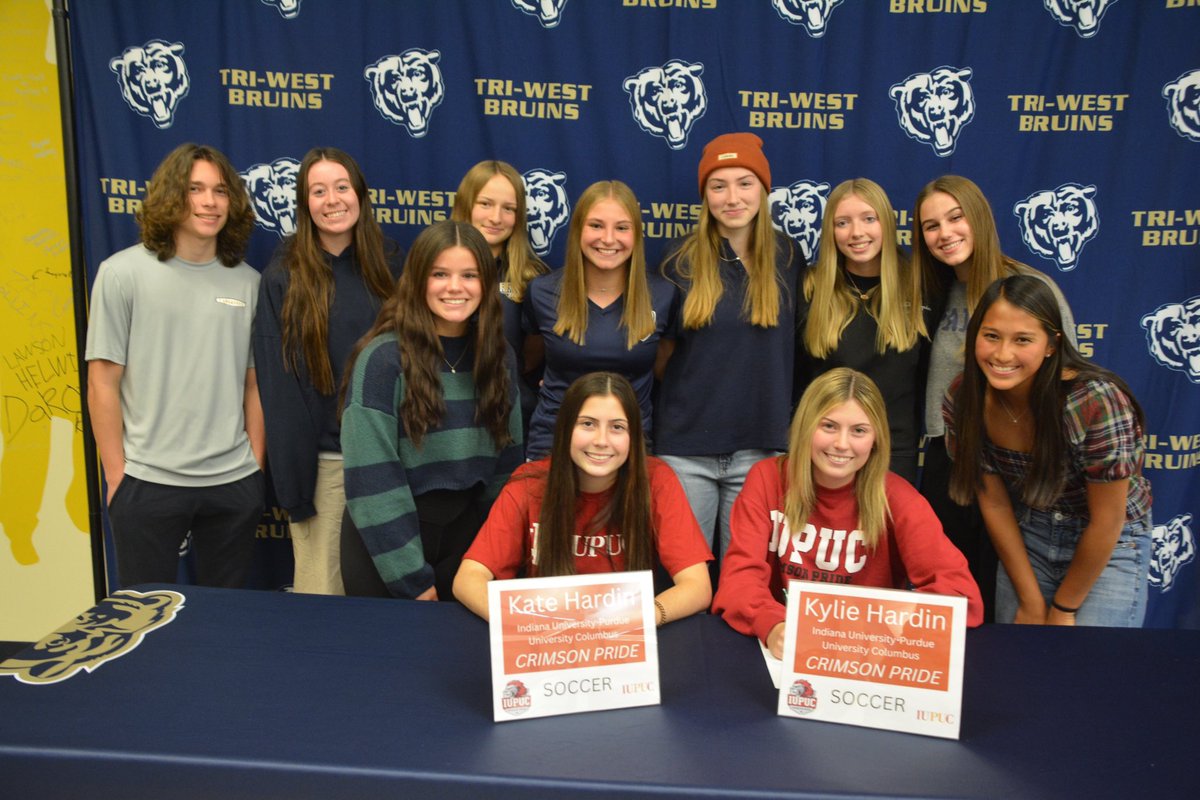 We would like to congratulate <a href="/KylieHardin23/">Kylie Hardin</a> and Kate Hardin for their signing to play at the next level.  They will both be apart of the first year program at IUPUC.  <a href="/triwestsports/">Tri-West High School Athletics</a>