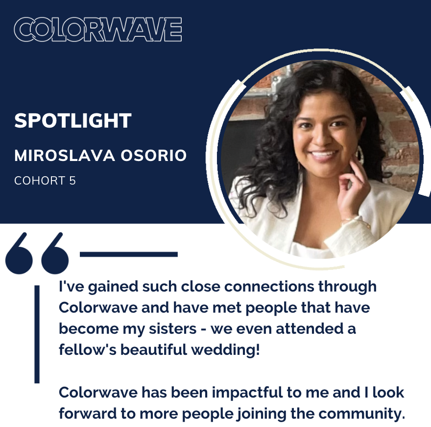At Colorwave, you find community. 

Miroslava emphasized how strong the community is and how she established close relationships from the start. 

Sign up to be notified when Cohort 6 applications open
ow.ly/lRTz50Lnt7U

#jointhewave#community#mentorship#leadership