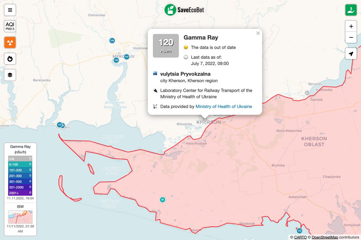 Kherson is Ukraine! We are working on the delivery and installment of the background radiation sensor there to monitor the situation online because no fresh information yet available.

Glory to Armed Forces of Ukraine 🇺🇦