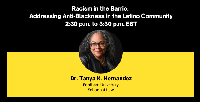 Join the LULAC LGBTQ+ Unity Summit Saturday, November 12, featuring Dr. Tanya K. Hernández (check out her book: bit.ly/3pEBI0E). <a href="/ProfessorTKH/">Professor Tanya Kateri Hernandez</a> talks about Anti-Blackness in the Latino Community at 2:30pm ET. Check out livestream at lulac.org/pridesummit22/……  
#LULACPride