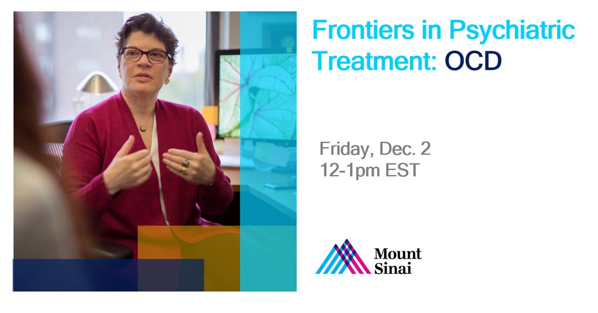#OCD and #Tourettesyndrome often co-occur in youth. On 12/2, Dorothy Grice, MD, will cover how they manifest in #children, how to select optimal therapy &amp; treatment approaches, the recent rise in #tic disorders, and the role of #socialmedia. 

Register: bit.ly/frontiers-ocd