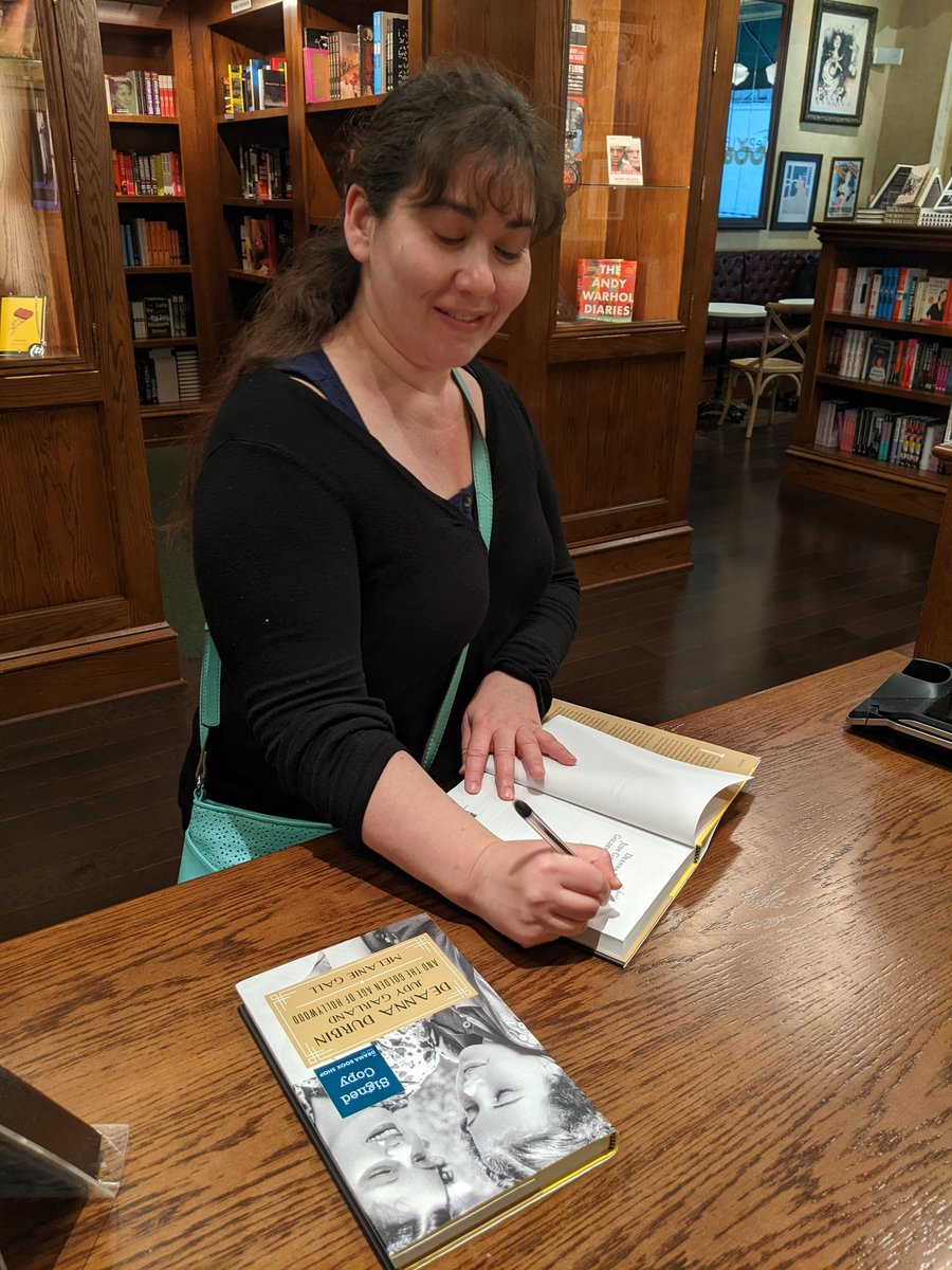 Stopped by the <a href="/dramabookshop/">Drama Book Shop</a> to sign some of my books. What an exciting way to spend a rainy morning! #deannadurbin #judygarland #author