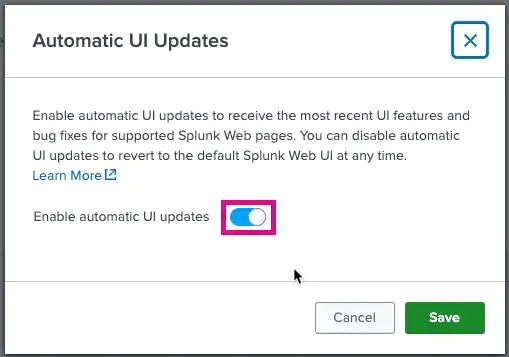splunk's tweet image. Making UI improvements has never been easier thanks to our new cloud service, Automatic UI Updates, which allows admins to get the most up-to-date experience between Splunk Cloud upgrades. Splunker Spencer Baker shares more here: splk.it/3fVXzPW #TurnDataIntoDoing