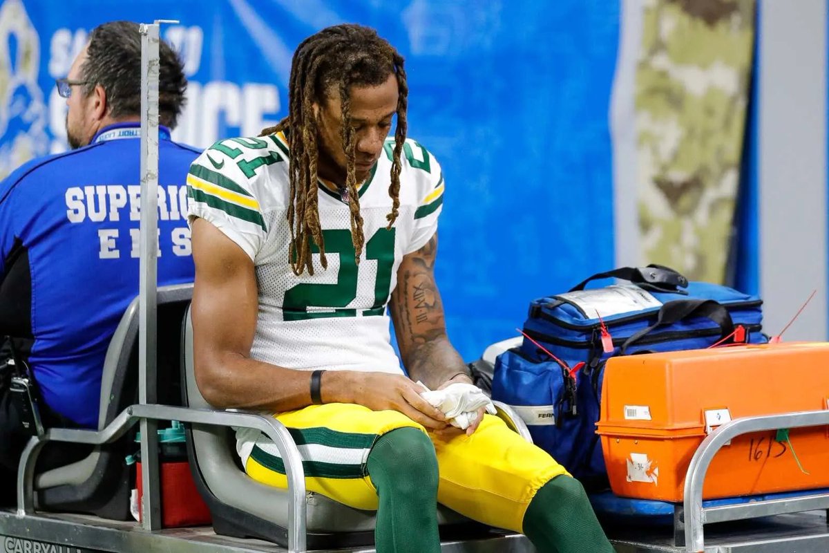 FumbleRumble's tweet photo. El CB de segundo año de los Green Bay Packers Eric Stokes “probablemente” se pierda todo el año de acuerdo con el Head Coach Matt Lafleur 🧀

Este equipo se cae a pedazos 📉🥲 

#GoPackGo | #NFLTwitter https://t.co/q3J72OvpED