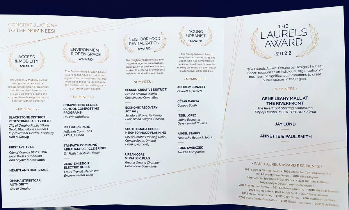 Thank you to Omaha by Design for nominating and considering Heartland Bike Share for a Laurels Award! Congratulations to all of the nominees and winners!