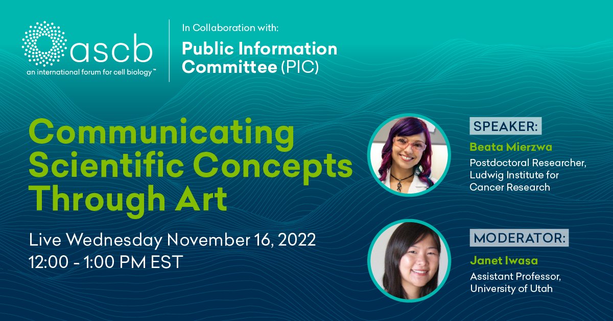 beatascienceart's tweet photo. I'm super excited for my webinar on Nov 16, where I will discuss my creative process, the impact of #SciArt on research &amp; outreach, and #SciComm advice for scientists. Thank you @janetiwasa and @ASCBiology for this wonderful opportunity! Register here: https://t.co/k1CvhIKDNc https://t.co/XpDg0Ot5Jl