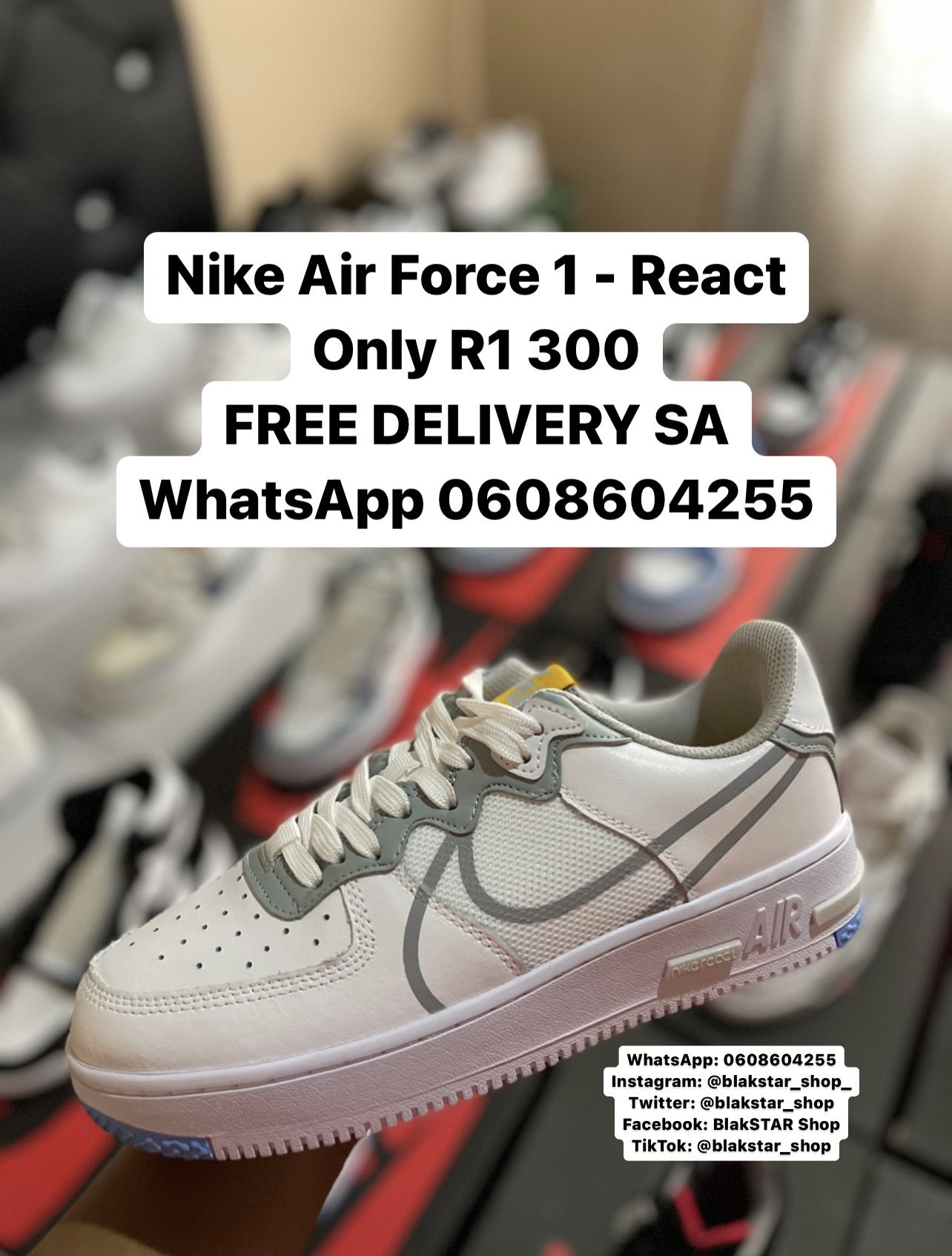 BlakSTAR SHOP - WhatsApp for Shoes on Twitter: "🥳⭐️👟SHOE OF THE DAY👟⭐️🥳 Nike Air Force 1 - React