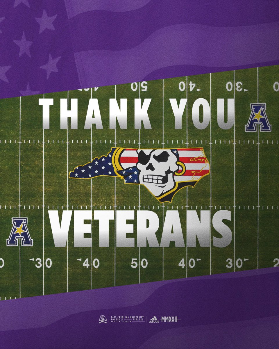 ECUPiratesFB's tweet photo. Thank you to all who have served and are currently serving 🇺🇸 https://t.co/dvvHhLi9BQ