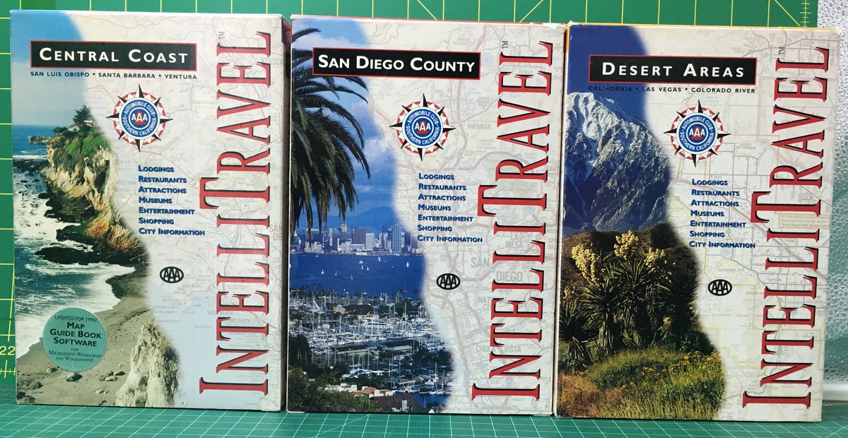 RetroTechMuseum's tweet photo. AAA IntelliTravel Automotive Club (1995)

This software is a easy to use itinerary planner, with many maps, point of interest, restaurants, lodging, campgrounds. You can plan your entire trip.

AAA Members $14.95/Non-Members $24.95 each.
#aaa #software #RetroComputing #vintagepc https://t.co/9GY6uUcQYe