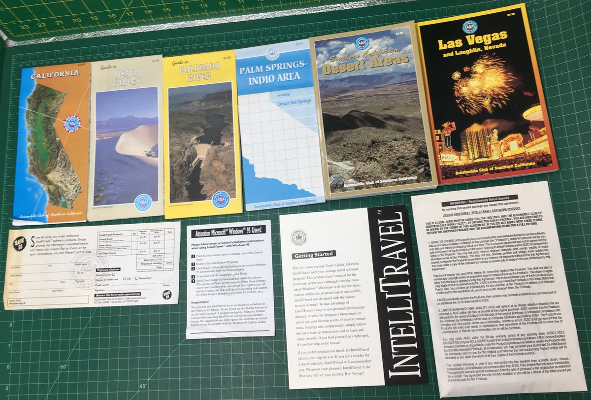 RetroTechMuseum's tweet photo. AAA IntelliTravel Automotive Club (1995)

This software is a easy to use itinerary planner, with many maps, point of interest, restaurants, lodging, campgrounds. You can plan your entire trip.

AAA Members $14.95/Non-Members $24.95 each.
#aaa #software #RetroComputing #vintagepc https://t.co/9GY6uUcQYe