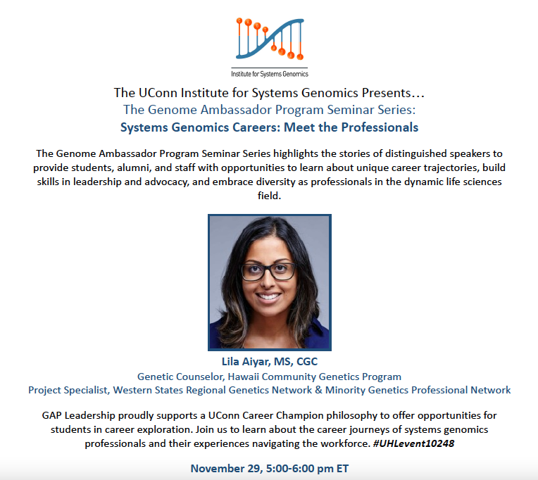 UConn Genome Ambassadors Program tweet media