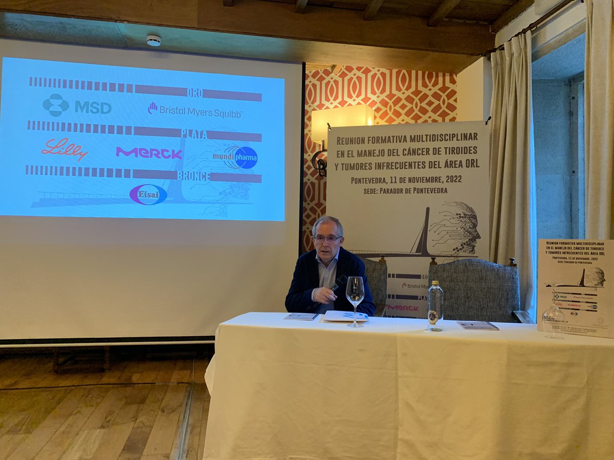 amedinacol's tweet photo. Todos participando en la Reunión Formativa del Grupo Gallego #CCGG2022 sobre cáncer de tiroides y tumores infrecuentes esta tarde en Pontevedra. @SOG_Galicia https://t.co/Dqo1oYFMm3