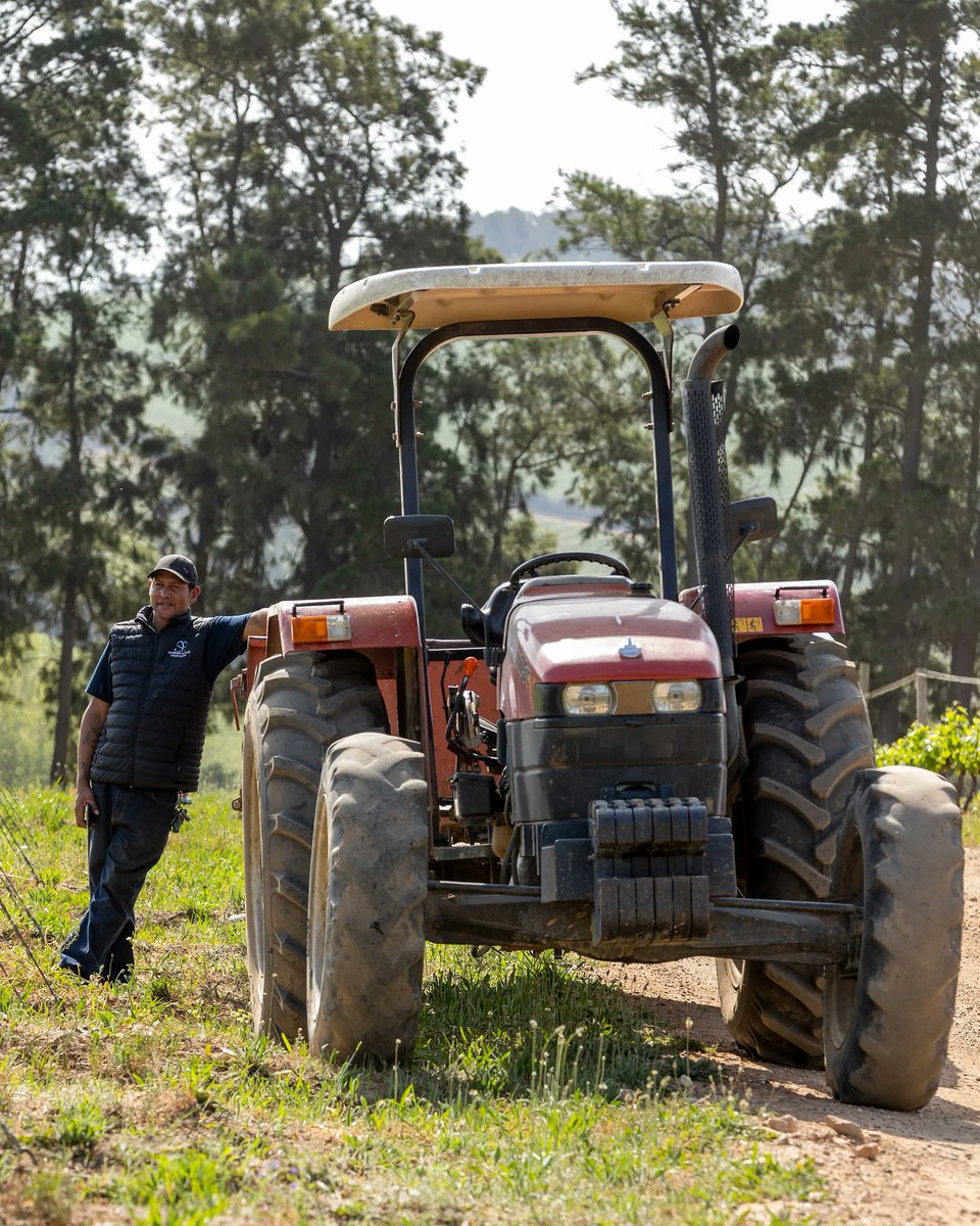 This is Michael, our foreman, and his tractor. He's worked on the farm since 1998 - when he was 16!