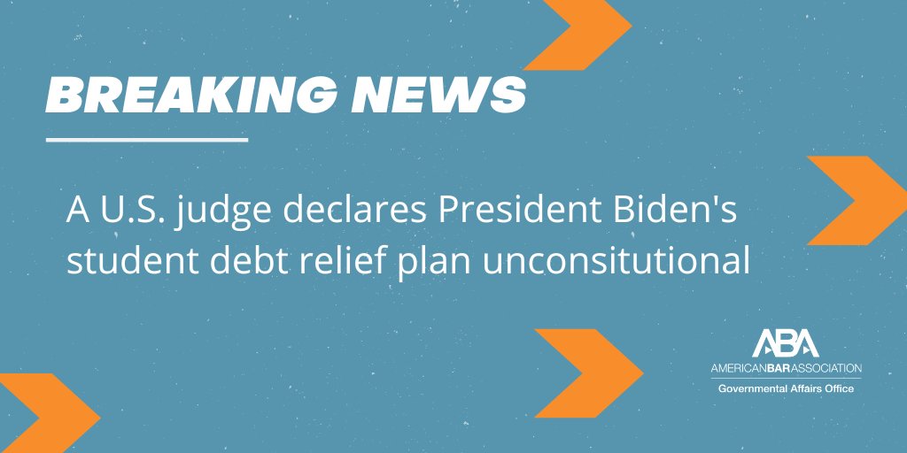 ABAGrassroots's tweet image. Given the latest challenge to the Biden Administration's student debt forgiveness, and so much uncertainty for borrowers, it's time to extend the payment pause beyond the end of the year: bddy.me/3UyhVhw #StudentDebt @ABAYLD @abalsd