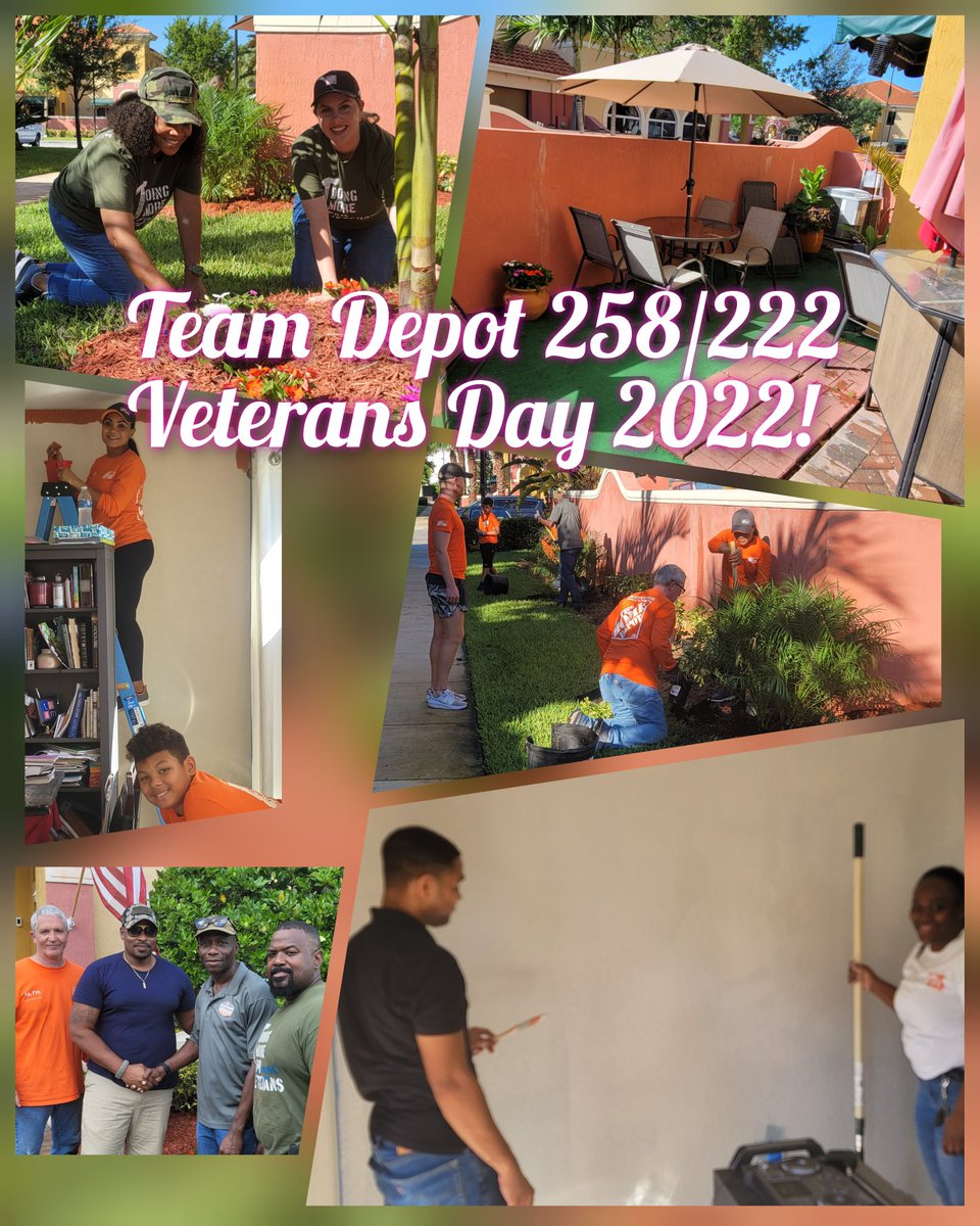 Thank You to stores #HD258, #HD222, For an amazing day giving back to our Veterans on this special day!  #TeamDepot, #HDVeteransday, #RebuildingBroward,  @Chris_Fraga_HD @JoeRSantelia @ShineldaM @HD_Lilly