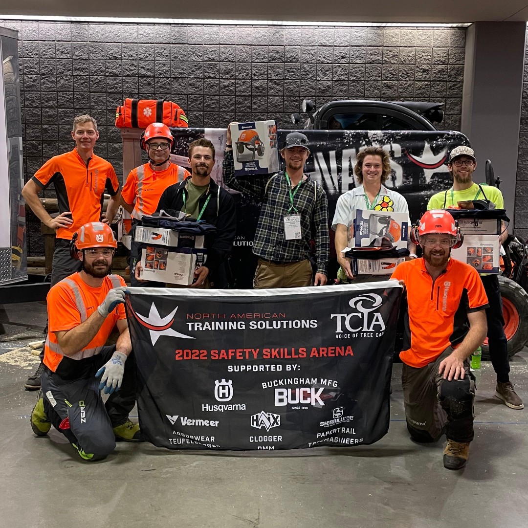 natstraining's tweet photo. Congrats to the Dinosaws team for winning the day 2 Chainsaw Cutting Operations competition at the Skills Arena at TCI EXPO 2022!

#tciexpo #tciexpo2022 #TCIA #servesharesupport #NATStraining #NATSteam #SkillsArena #chainsaw #safetyalliancepartners #SAP https://t.co/wbf9B6HeEH