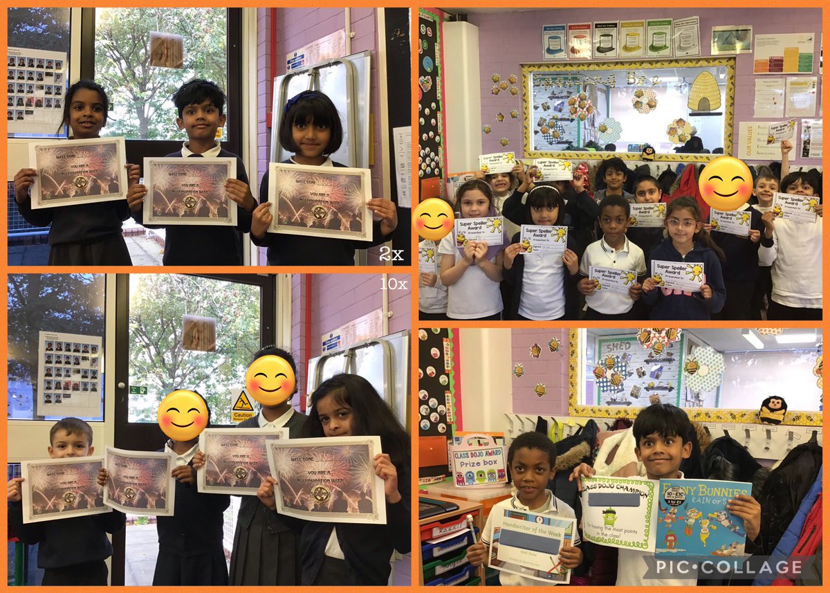AlyxYale's tweet photo. 🐝 Spelling bees, multiplication masters, dojo champion and our handwriting star of the week! @VicParkAcademy 🌟 #SeizeSuccess https://t.co/0oaDXyPMW0