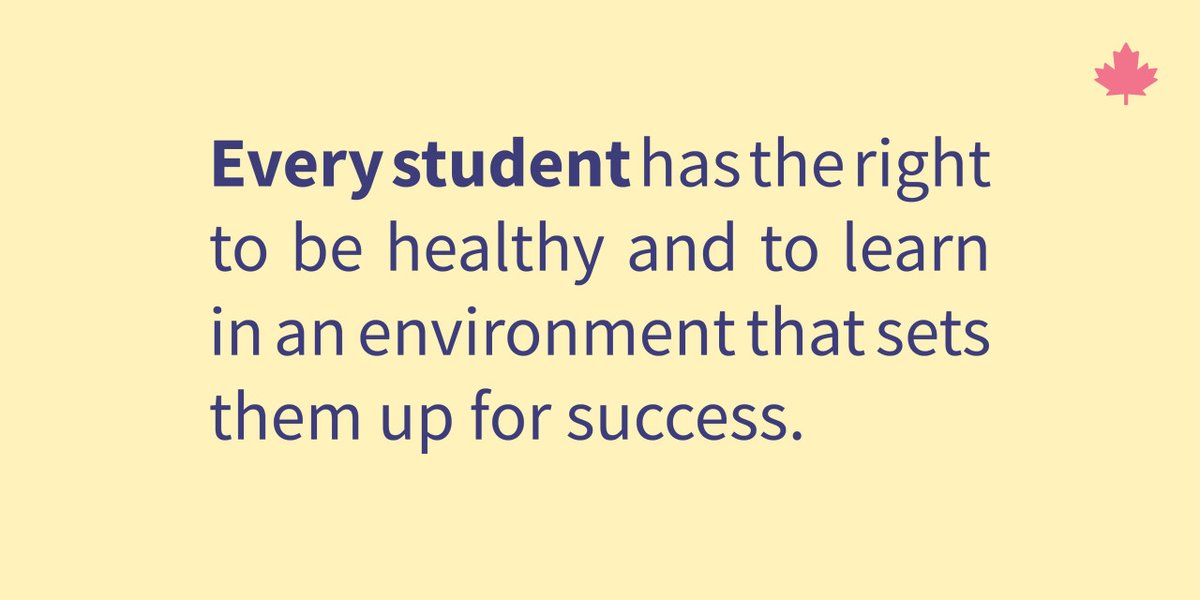 CdnSchoolHealth's tweet photo. Every student has the right to be healthy and to learn in an environment that sets them up for success. https://t.co/dJAPlmyb1H