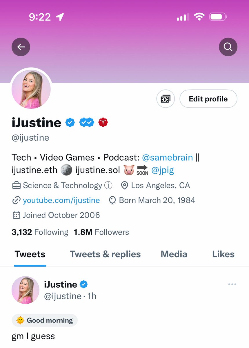 ijustine's tweet image. Omg it worked. And I only had to pay $150k for this new badge!!!!!!