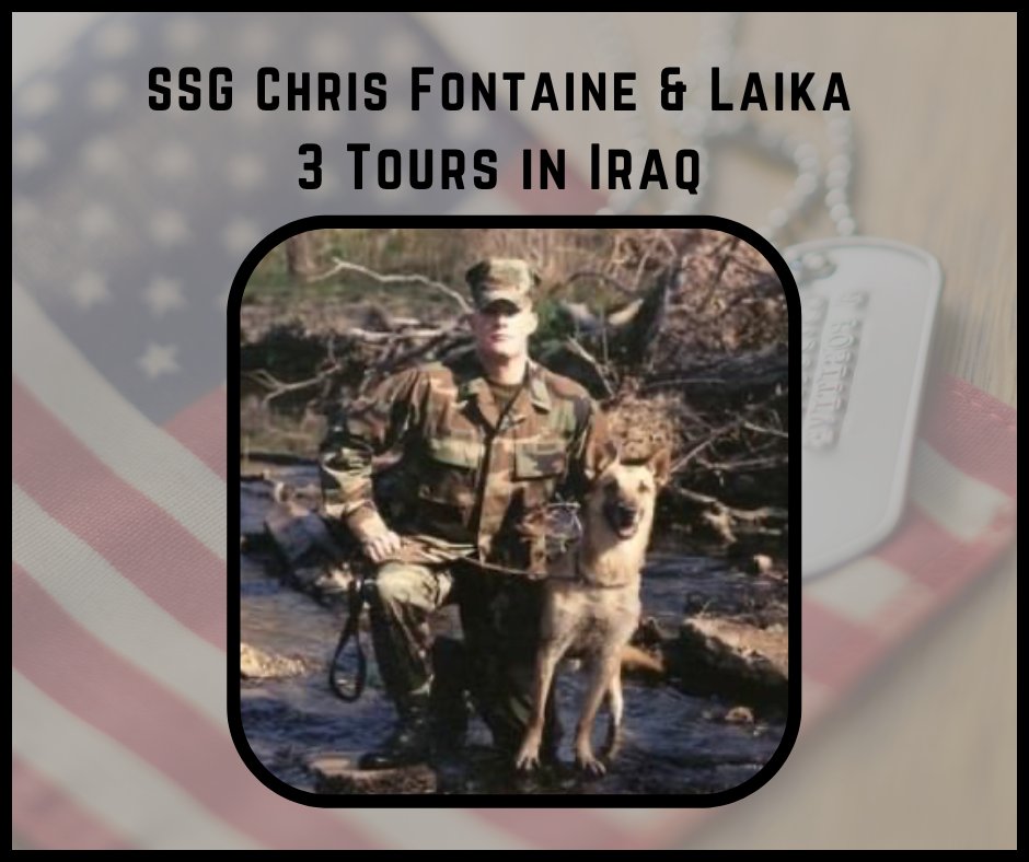 pooprints's tweet photo. Dogs are heroes too!🐾💯 SSG Chris Fontaine and his partner Laika served 3 tours in Iraq. Laika went home to home looking for bad guys. Thank you both for your service!🇺🇸💚
#pooprints #poocrew #biotech #multifamily #biopetlabs #herodogs #verteransday https://t.co/WvqgE95HzY