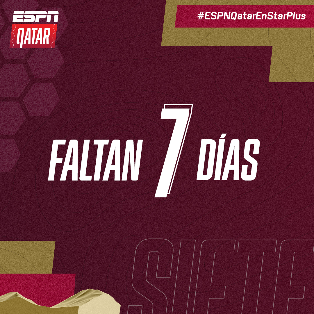 ⏳ ¡EN UNA SEMANA EMPIEZA EL MUNDIAL! ¿Nivel de ansiedad?

#ESPNQatarEnStarPlus