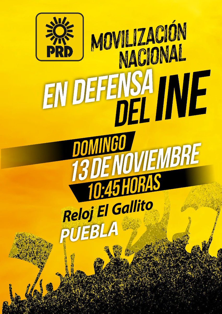 CarlosMtzAmador's tweet photo. En el @PRD_Pue defendemos los derechos de los ciudadanos. Elegir a nuestros representantes es un derecho que fortalece la democracia, por ello defendamos al INE.
#PRDDefiendeINE
#ElINENoSeToca
¡No falten!👇🏻
🗓domingo 13 de noviembre
⏰10:45 horas.
📍Reloj del Gallito. https://t.co/KiwlfMVazV