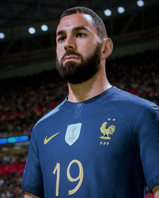 _beFIFA's tweet photo. Karim Benzema avec le maillot de l'Equipe de France sur #FIFA23 🤩🇫🇷 https://t.co/02PxS1uHHF