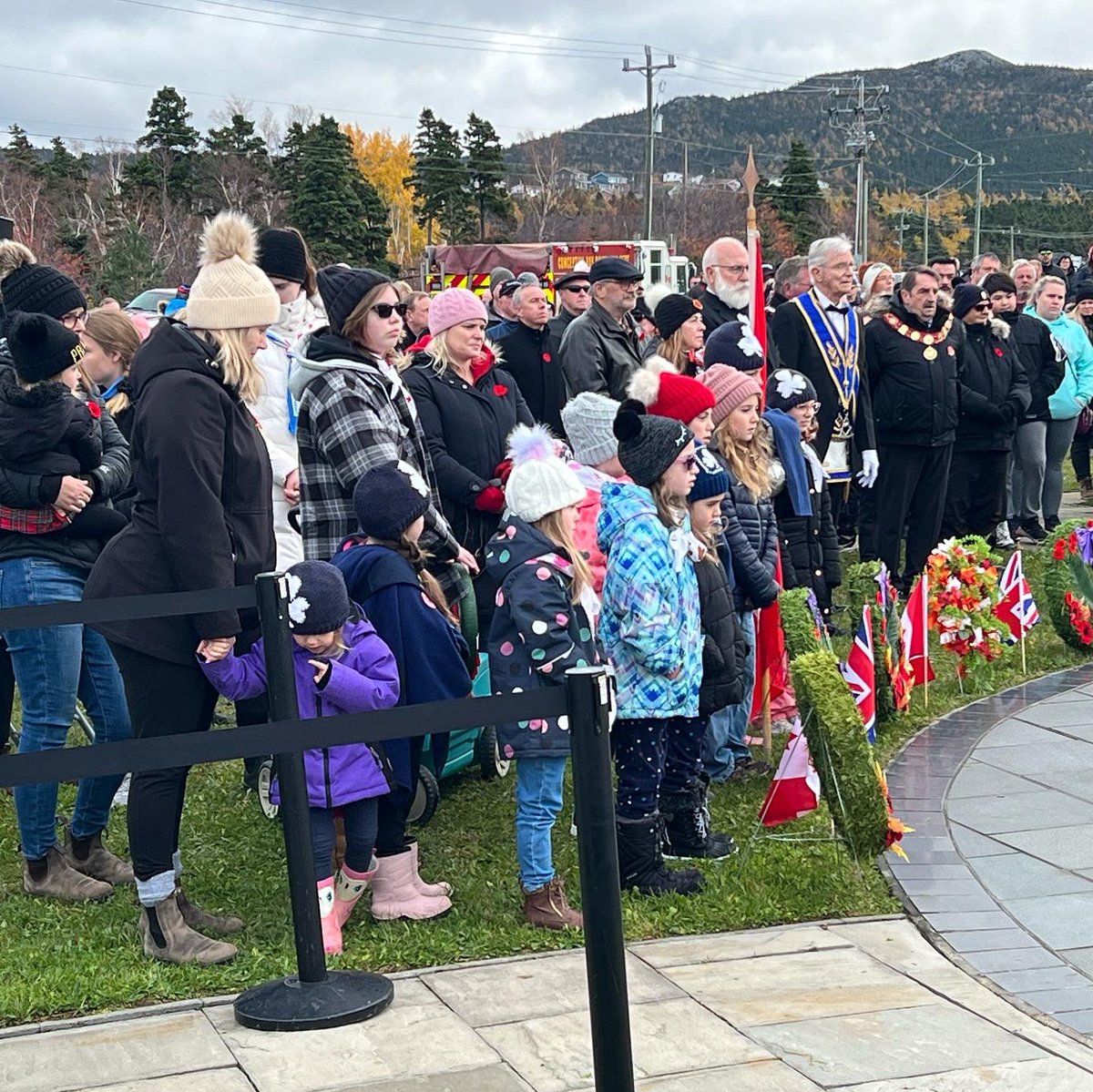 DarrinBent's tweet photo. Great to see such a wonderful turnout today to our Monument of Honour for the Remembrance Day Service.
Very proud to lay a wreath on behalf of the #townofcbs https://t.co/TFWxk2ixfO