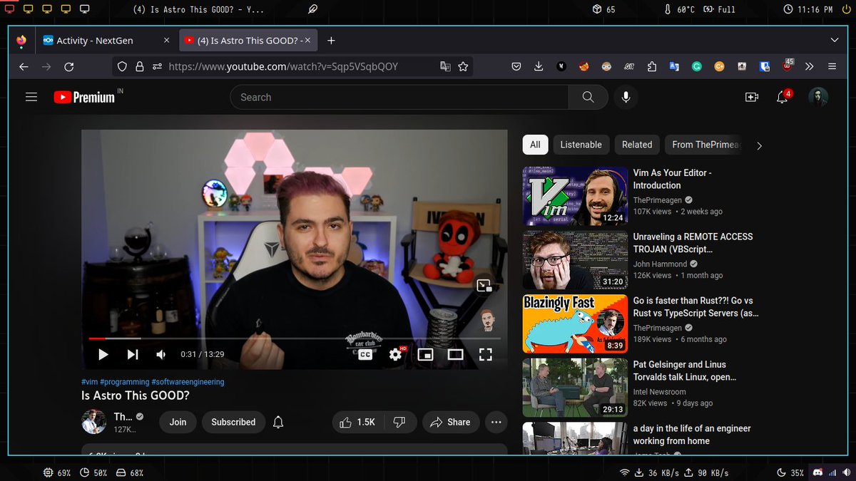 mrrobot1o1's tweet image. When Youtube is on drugs. @ThePrimeagen @thecybermentor.